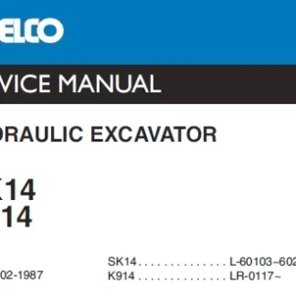 Download Kobelco SK14 Hydraulic Excavator Service Repair Manual PDF
