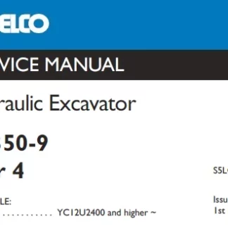 Download Kobelco SK350-9 Tier 4 Hydraulic Excavator Service Repair Manual YC12U2400 and higher PDF